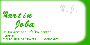 martin joba business card